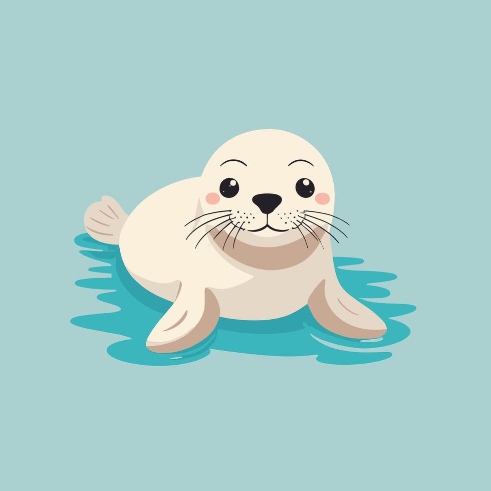 Cartoon seal cute vector illustration