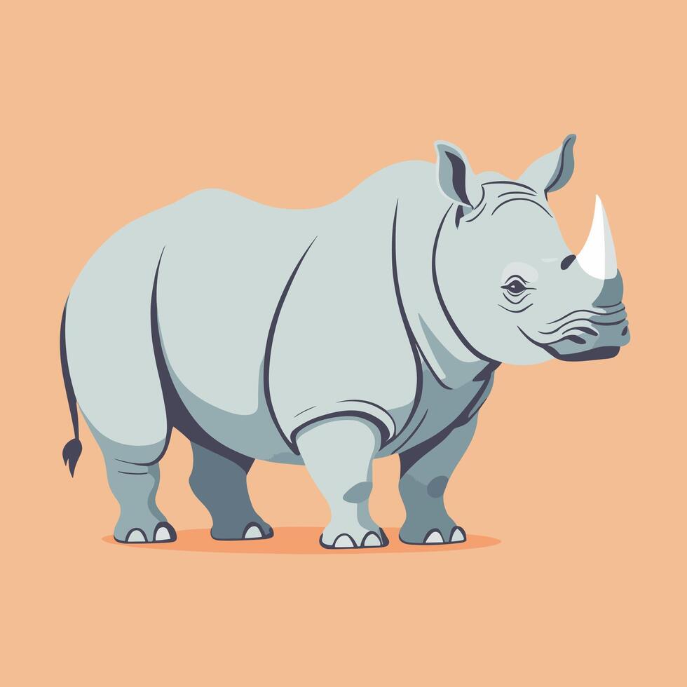 Rhino cartoon illustration clip art vector design