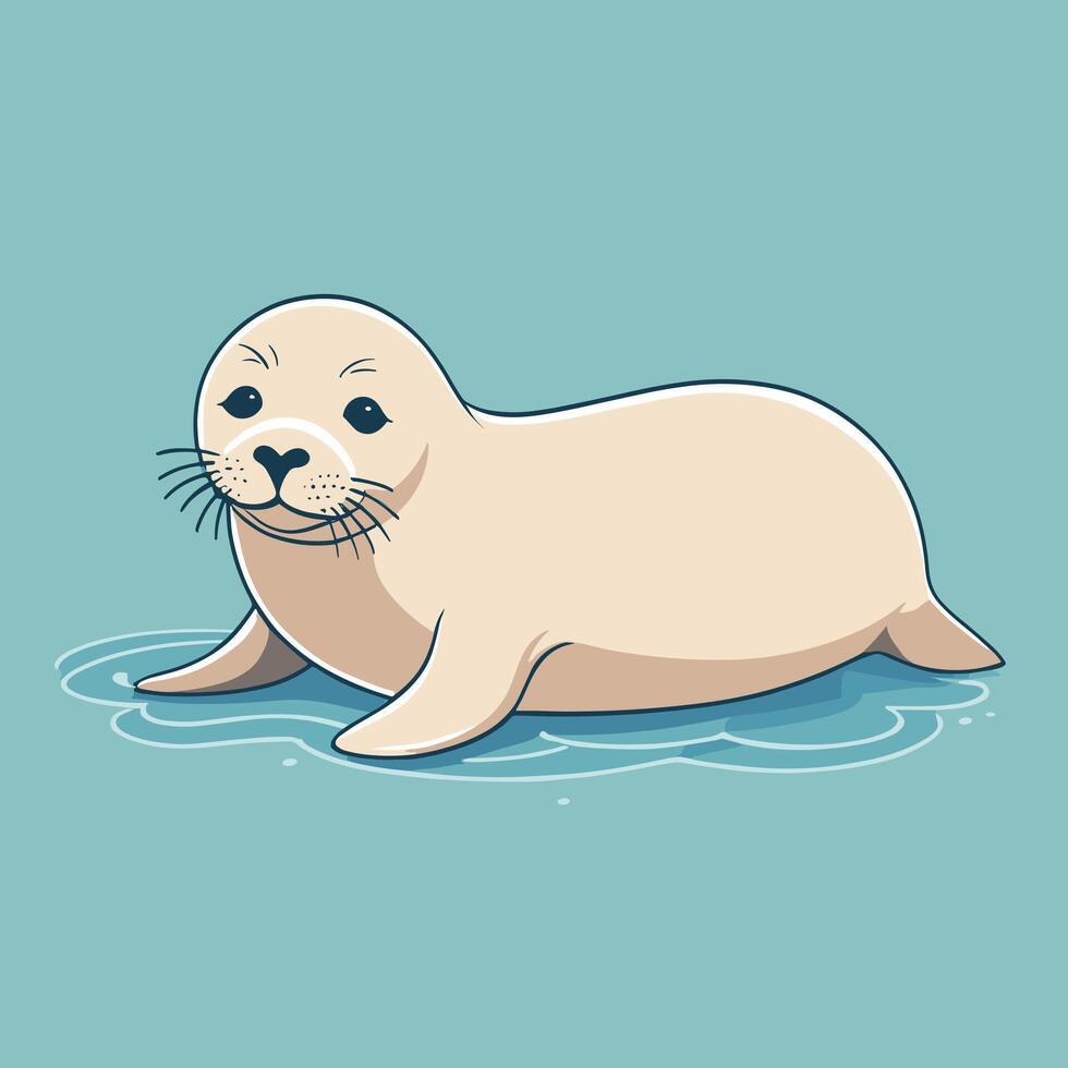 Cartoon seal cute vector illustration