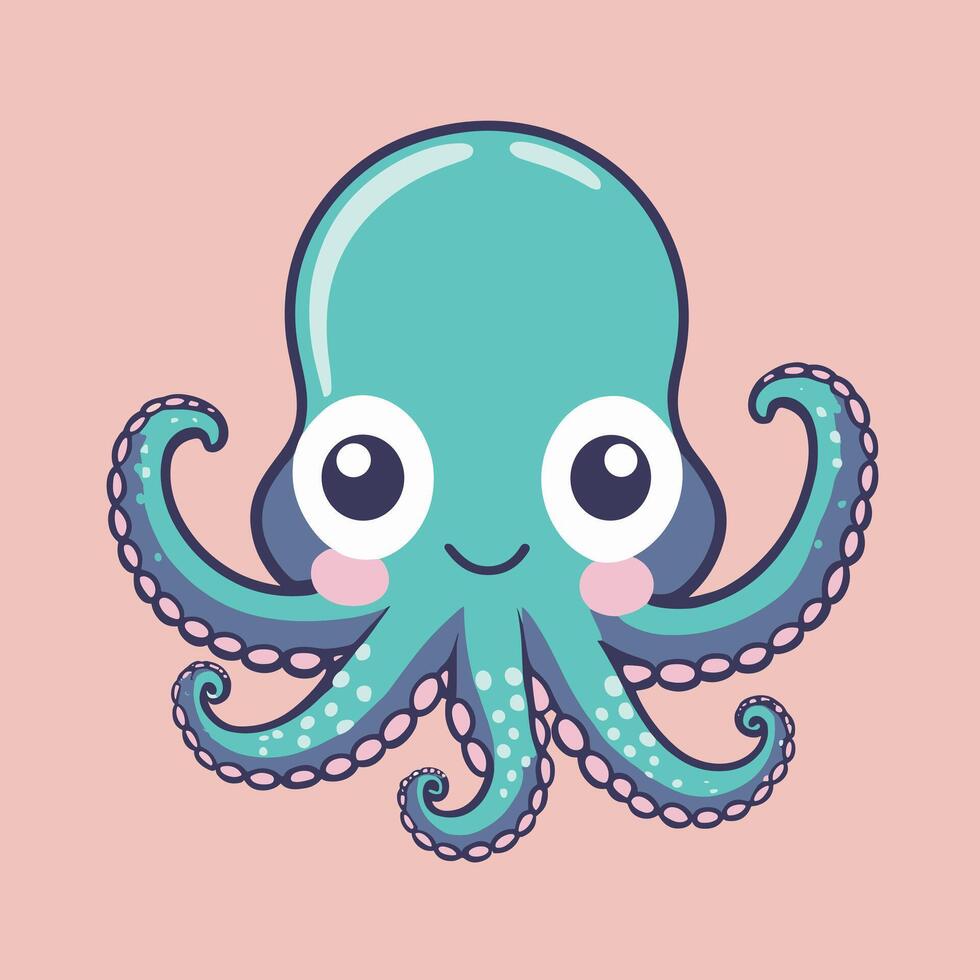 Octopus cartoon illustration clip art vector design