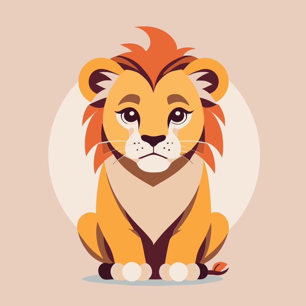 Lion cartoon illustration clip art vector design