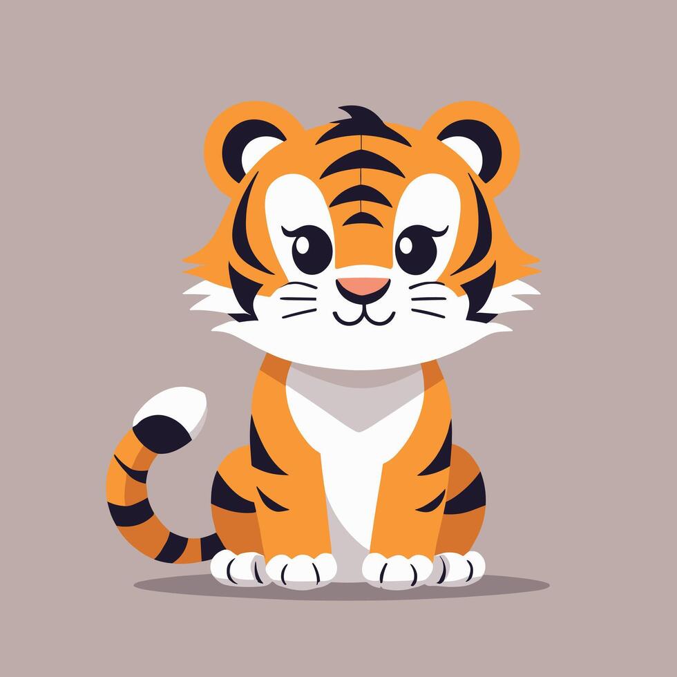 Tigre dibujos animados ilustración acortar Arte vector diseño