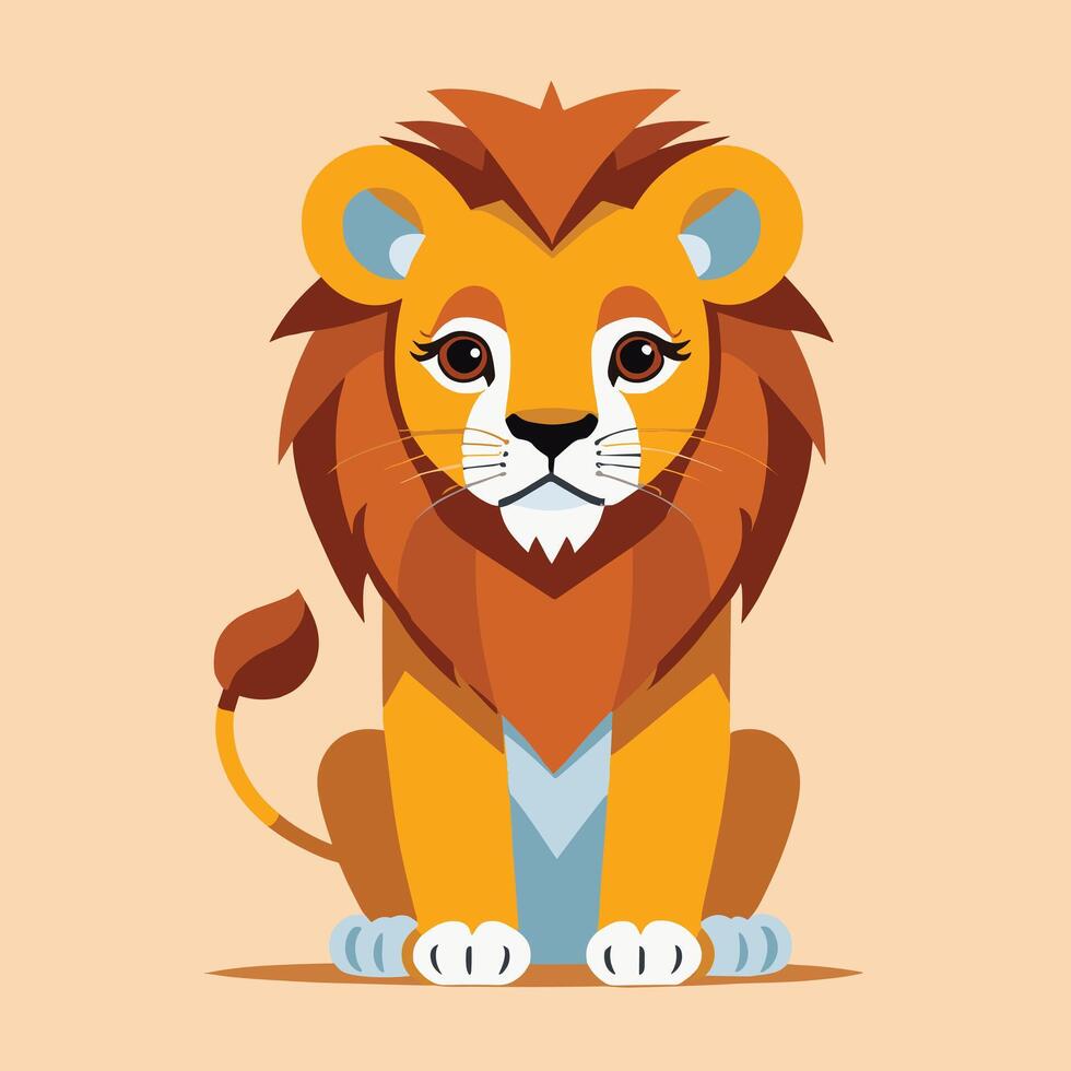 Lion cartoon illustration clip art vector design