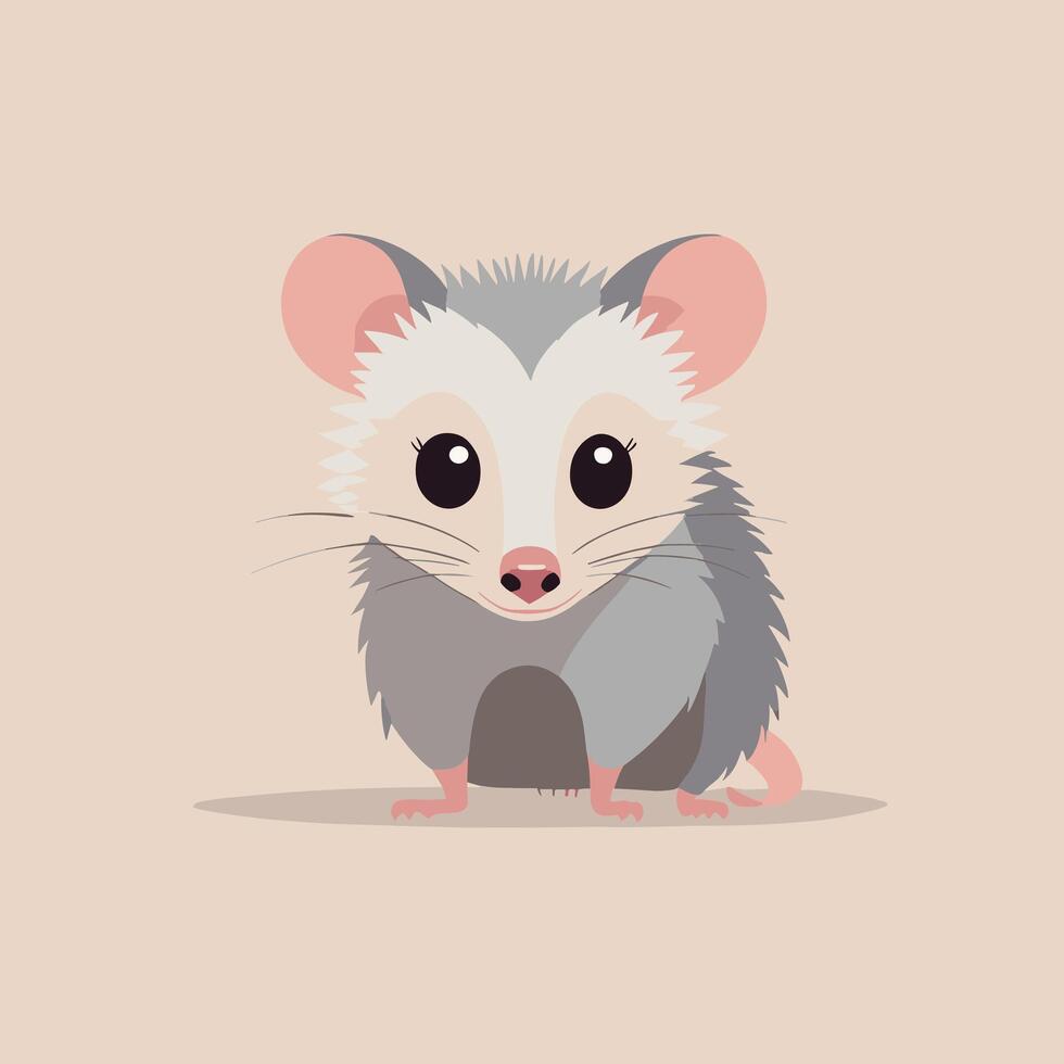 Opossum cartoon illustration clip art vector design