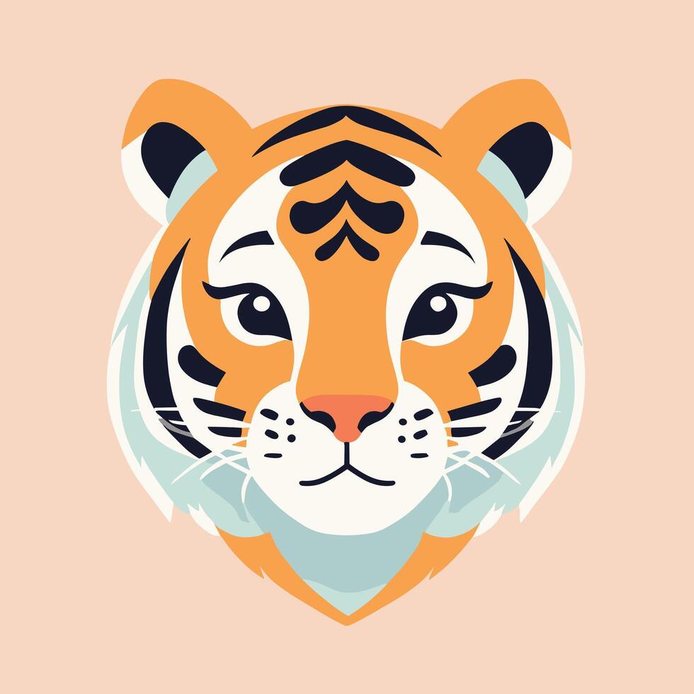 Tiger cartoon illustration clip art vector design