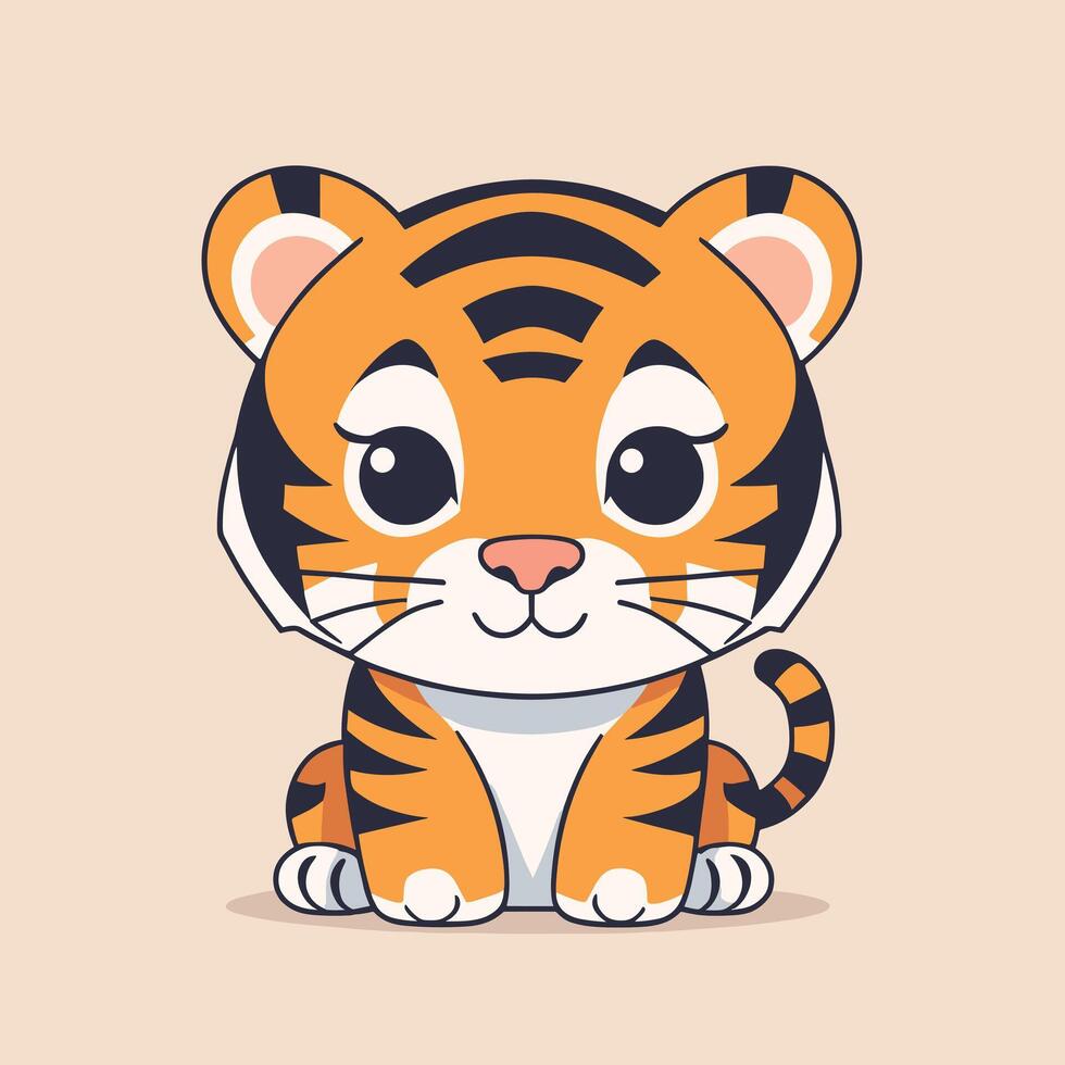 Tiger cartoon illustration clip art vector design