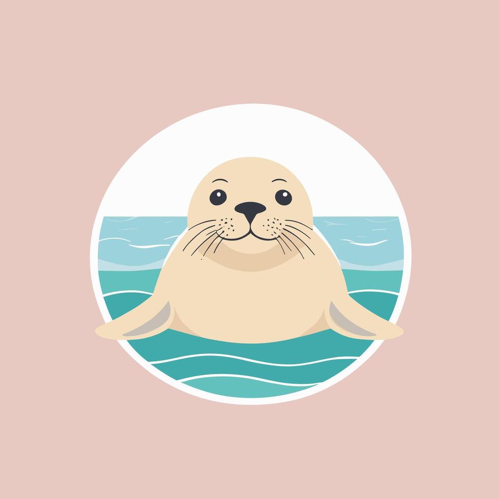 Cartoon seal cute vector illustration