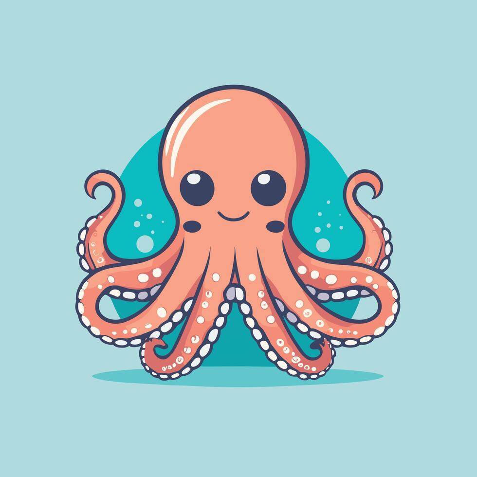 Octopus cartoon illustration clip art vector design