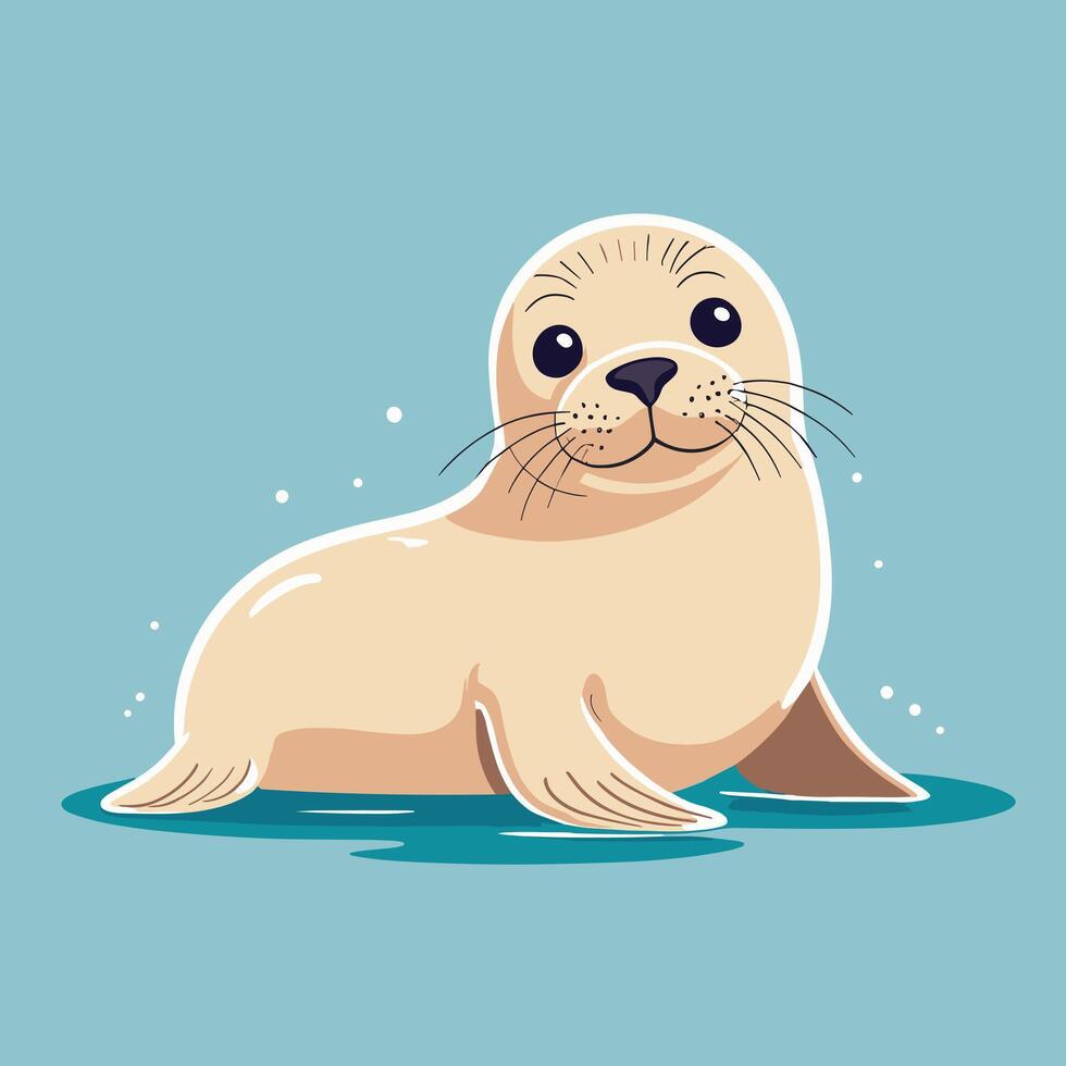 Cartoon seal cute vector illustration