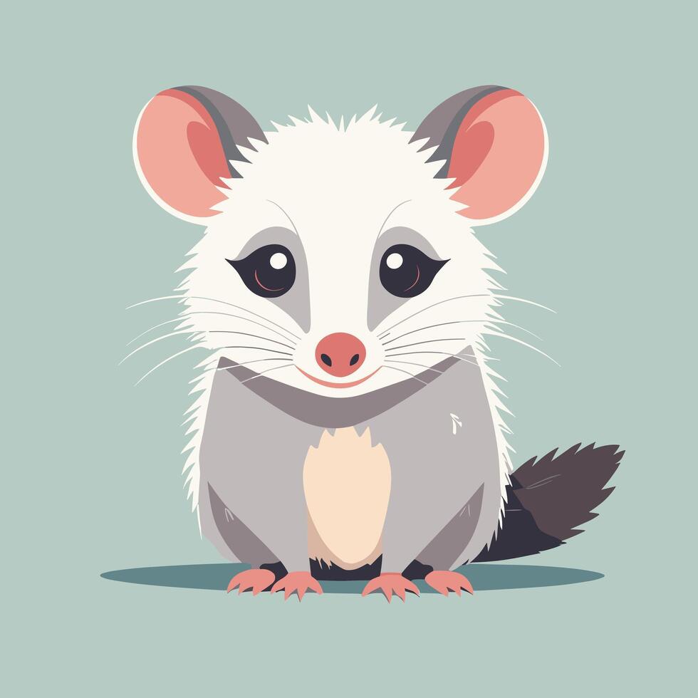 Opossum cartoon illustration clip art vector design