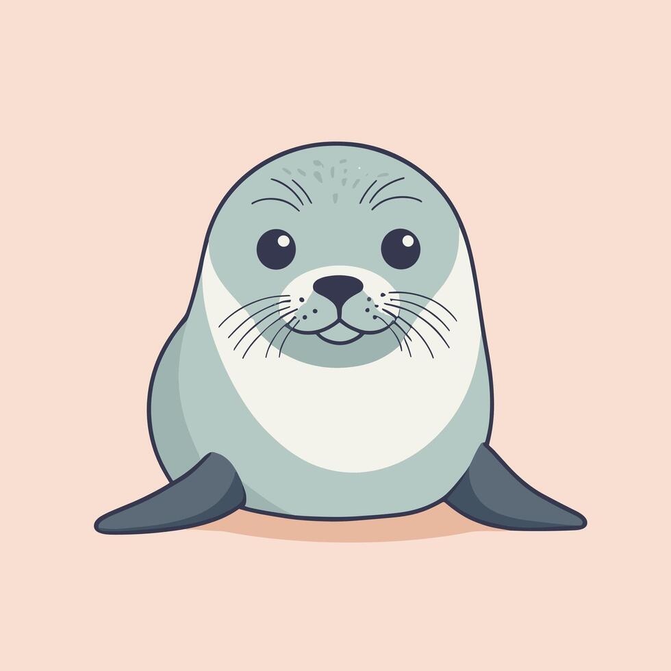 Cartoon seal cute vector illustration