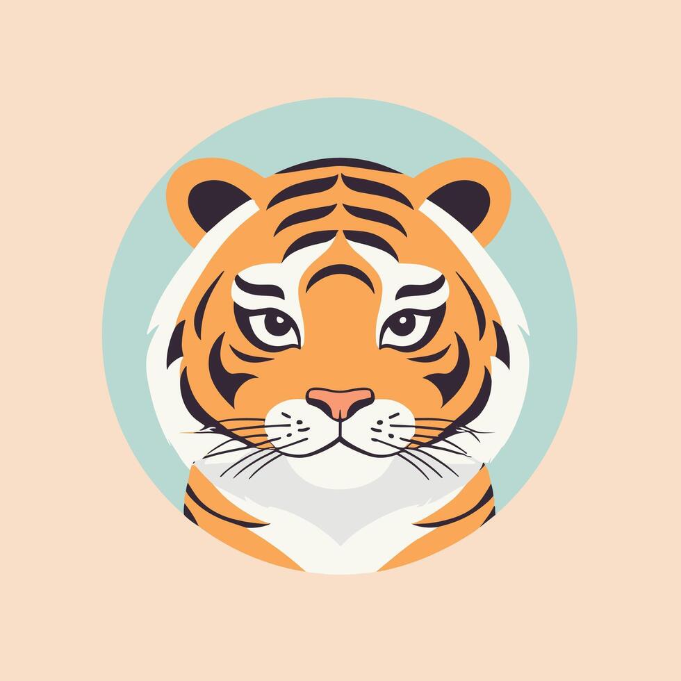 Tiger cartoon illustration clip art vector design