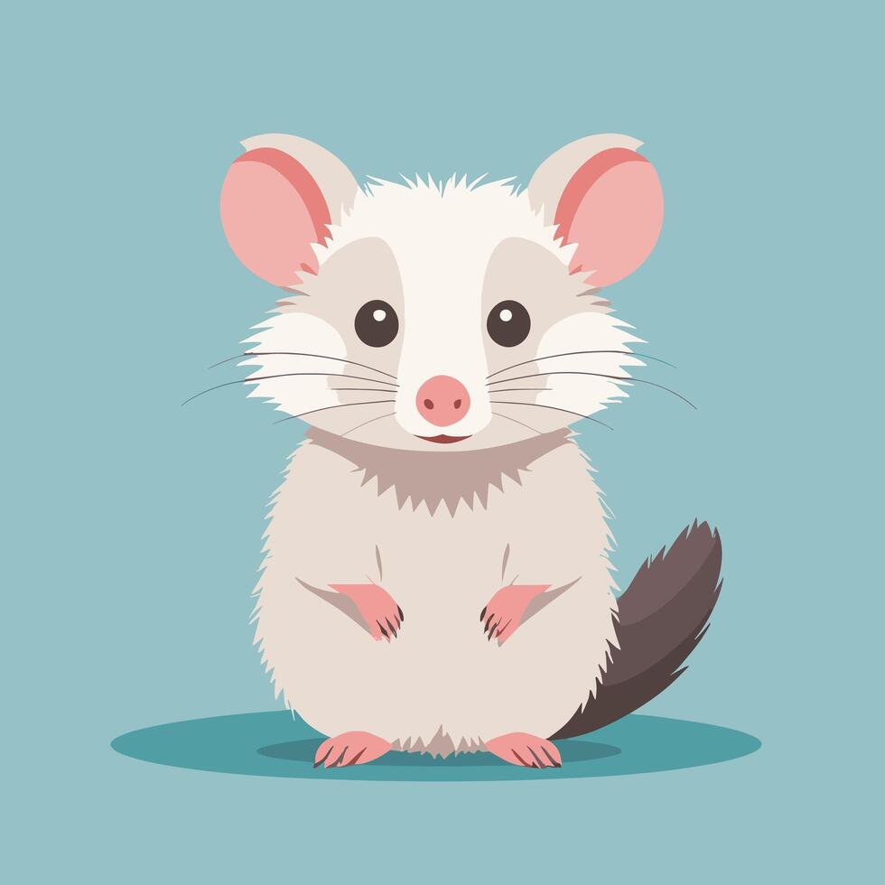 Opossum cartoon illustration clip art vector design
