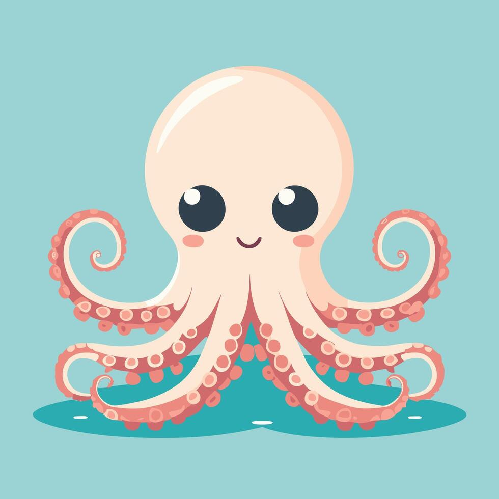 Octopus cartoon illustration clip art vector design