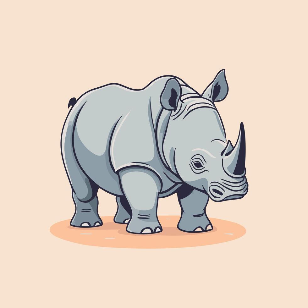 AI generated Rhino cartoon illustration clip art vector design