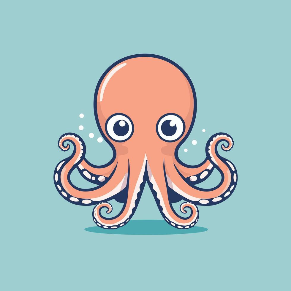 Octopus cartoon illustration clip art vector design