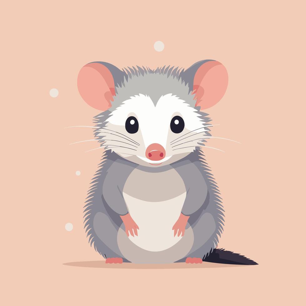 Opossum cartoon illustration clip art vector design