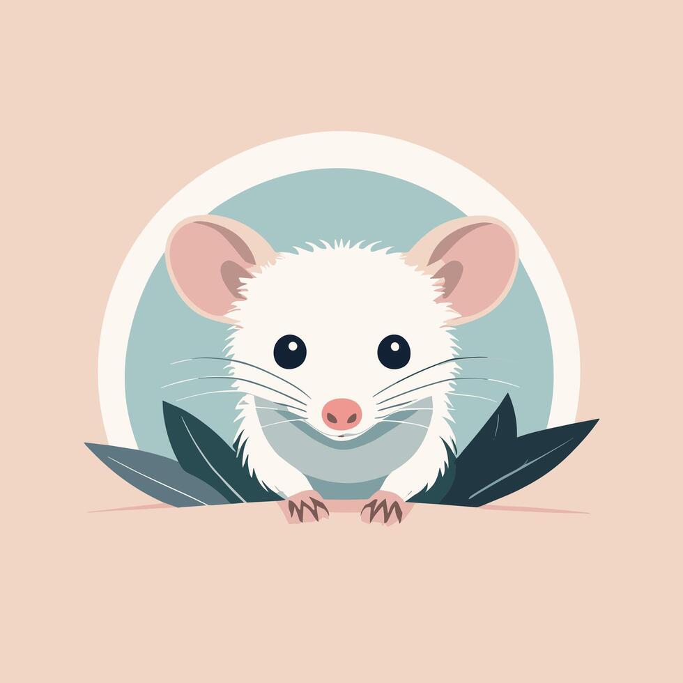 Opossum cartoon illustration clip art vector design
