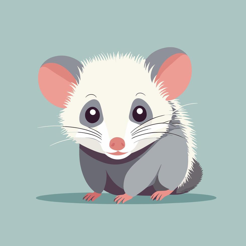 Opossum cartoon illustration clip art vector design
