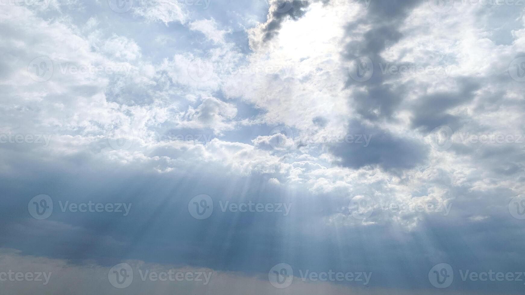 Cloud with flash of sunshine on the sky. Nature beauty concept. photo