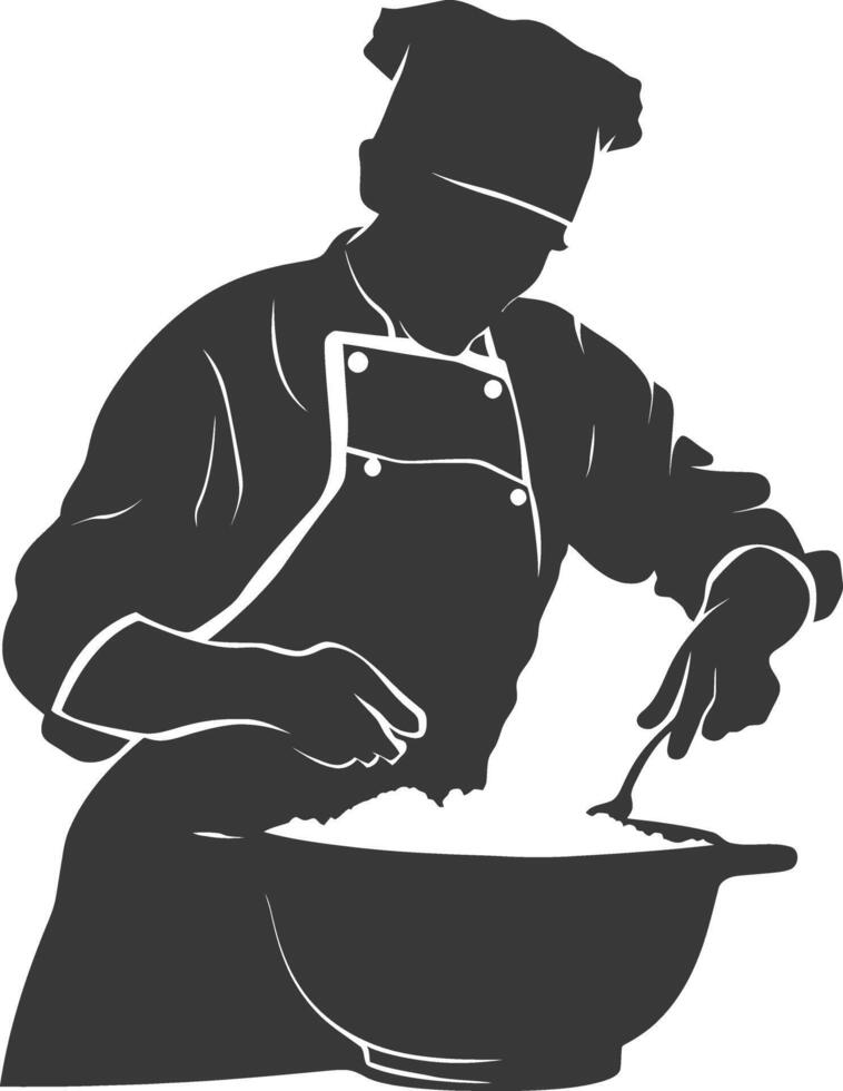 AI generated Silhouette baker in action full body black color only vector