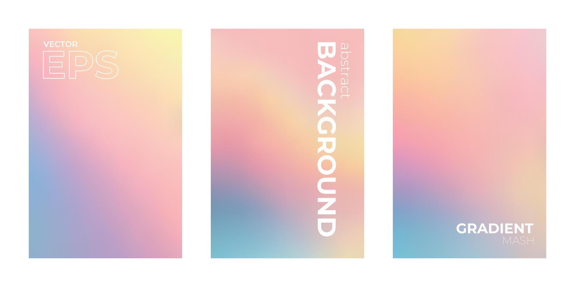 Pastel Colors Gradient Set for Soft and Gentle Designs vector