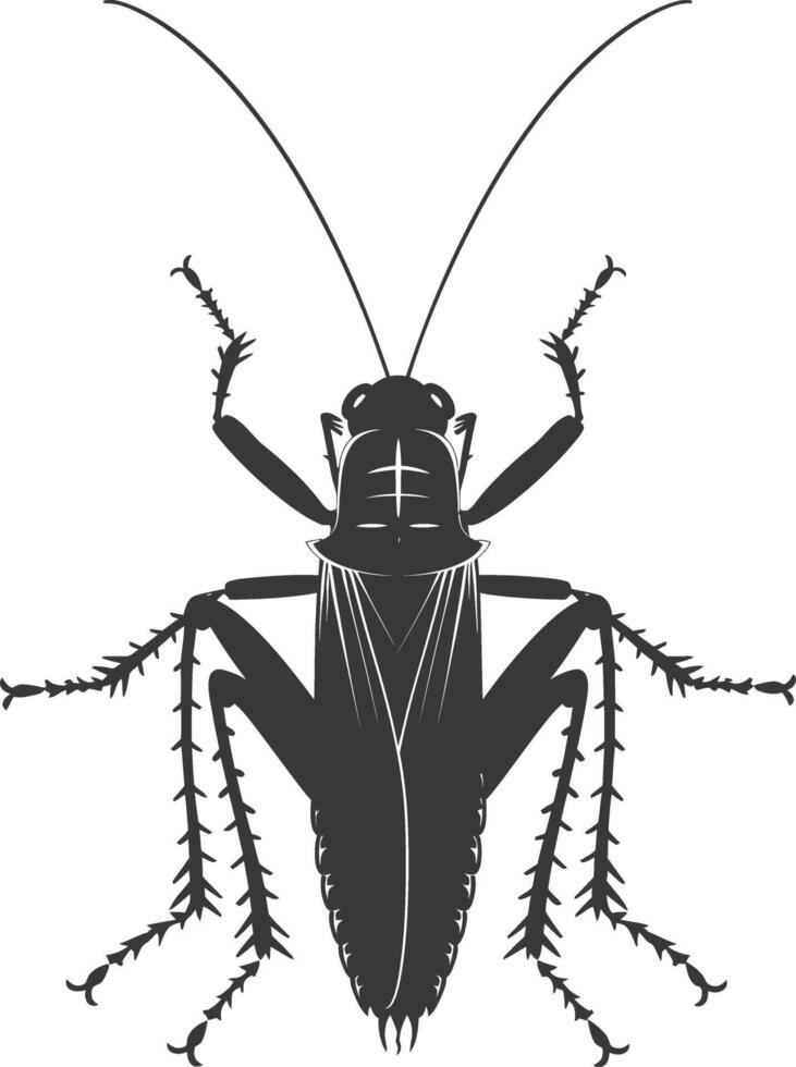 ai generado silueta Grillo insecto animal negro color solamente vector