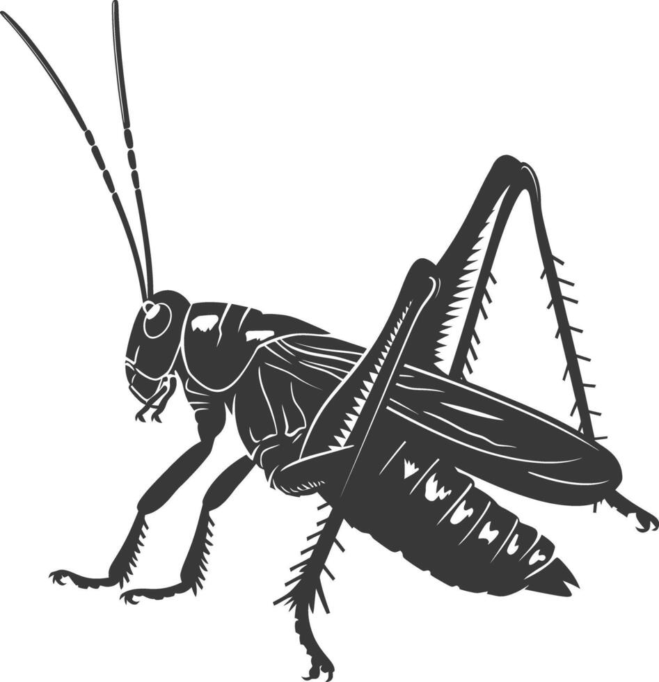 ai generado silueta Grillo insecto animal negro color solamente vector