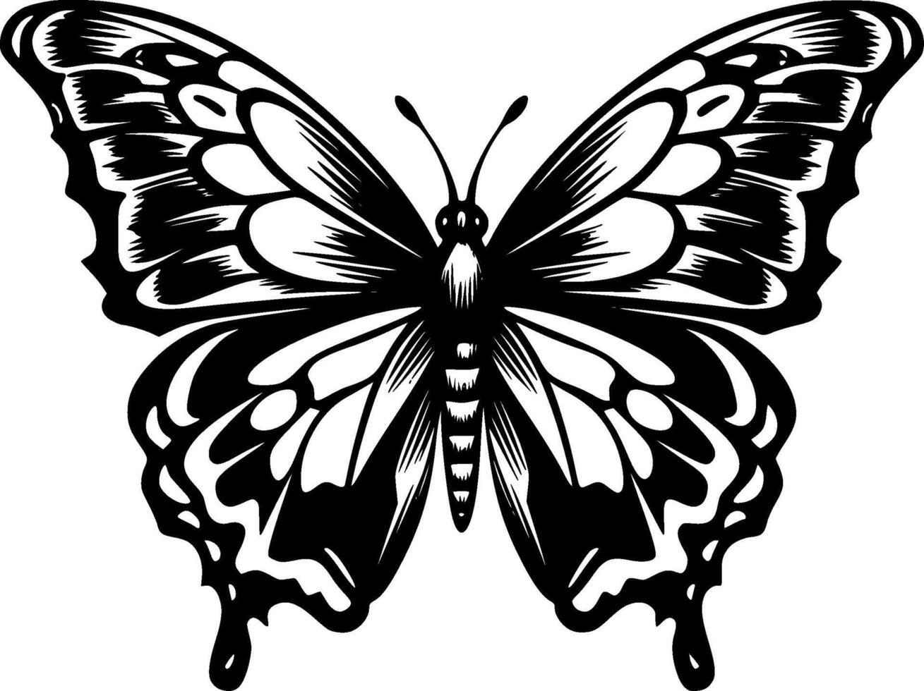 mariposa, minimalista y sencillo silueta - vector ilustración