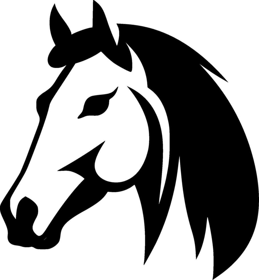 caballo, negro y blanco vector ilustración