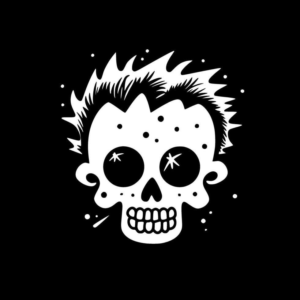 Skull - Black and White Isolated Icon - Vector illustration