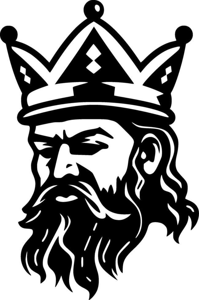 King, Black and White Vector illustration