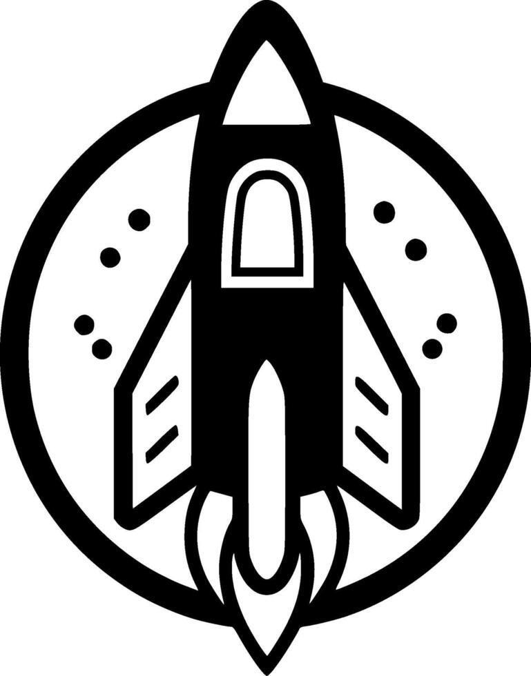 Rocket, Minimalist and Simple Silhouette - Vector illustration