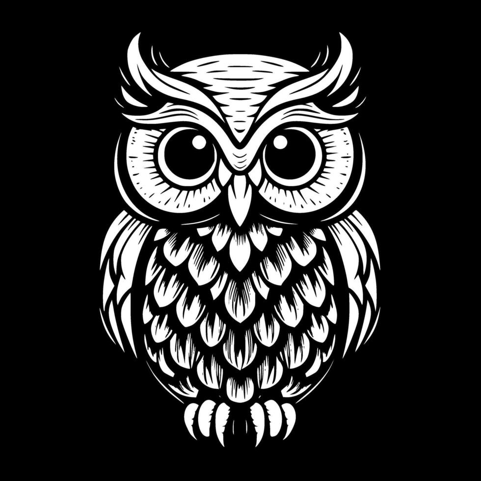 Owl Baby - Minimalist and Flat Logo - Vector illustration