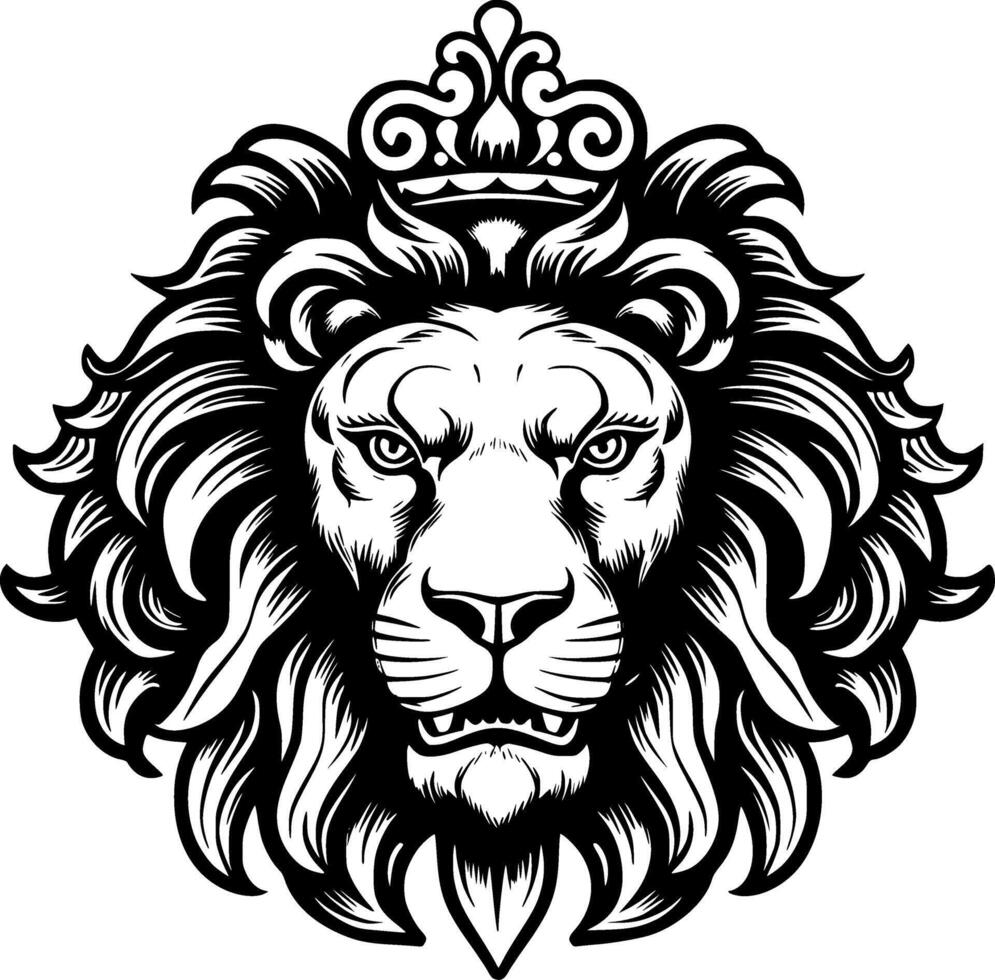 Lion, Minimalist and Simple Silhouette - Vector illustration