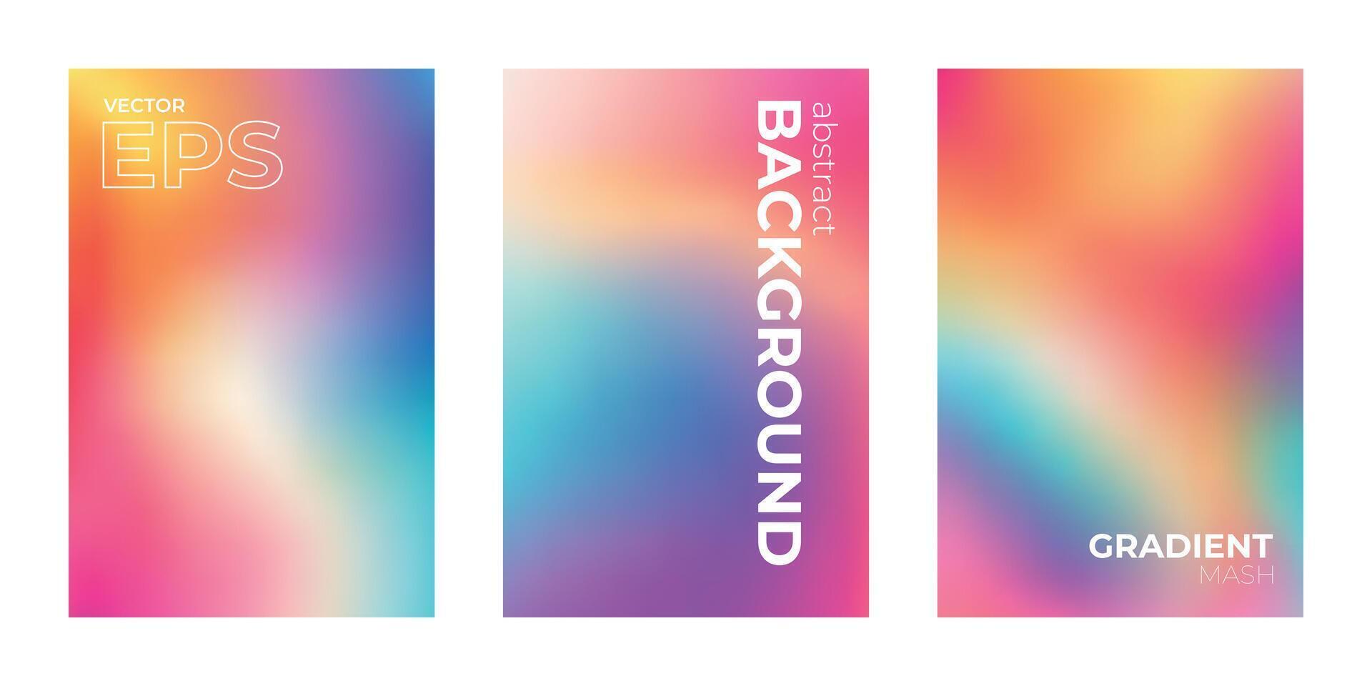 Colorful Abstract Gradient Design Set vector