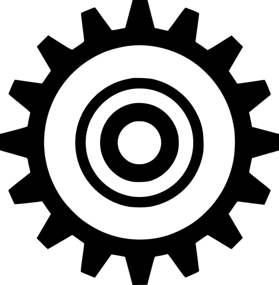 Gear - Black and White Isolated Icon - Vector illustration