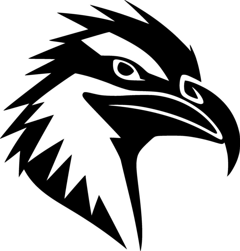 Vulture, Black and White Vector illustration