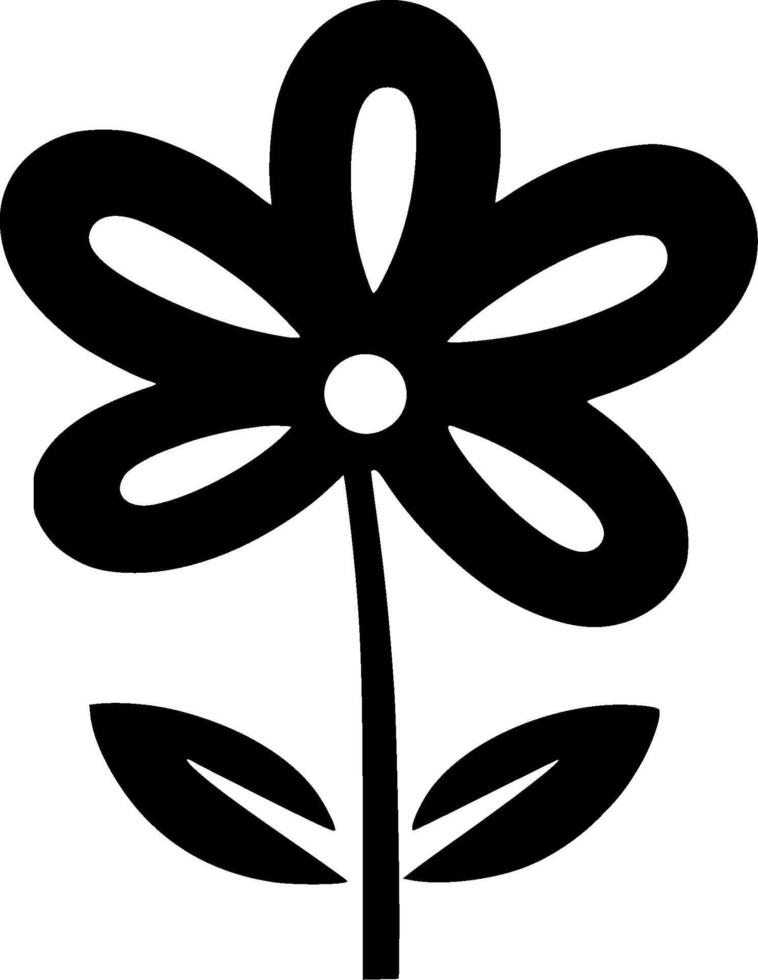 flor, negro y blanco vector ilustración