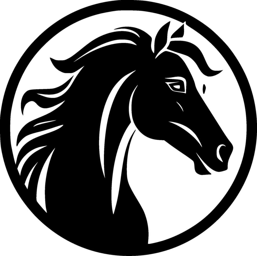 Horse - Minimalist and Flat Logo - Vector illustration