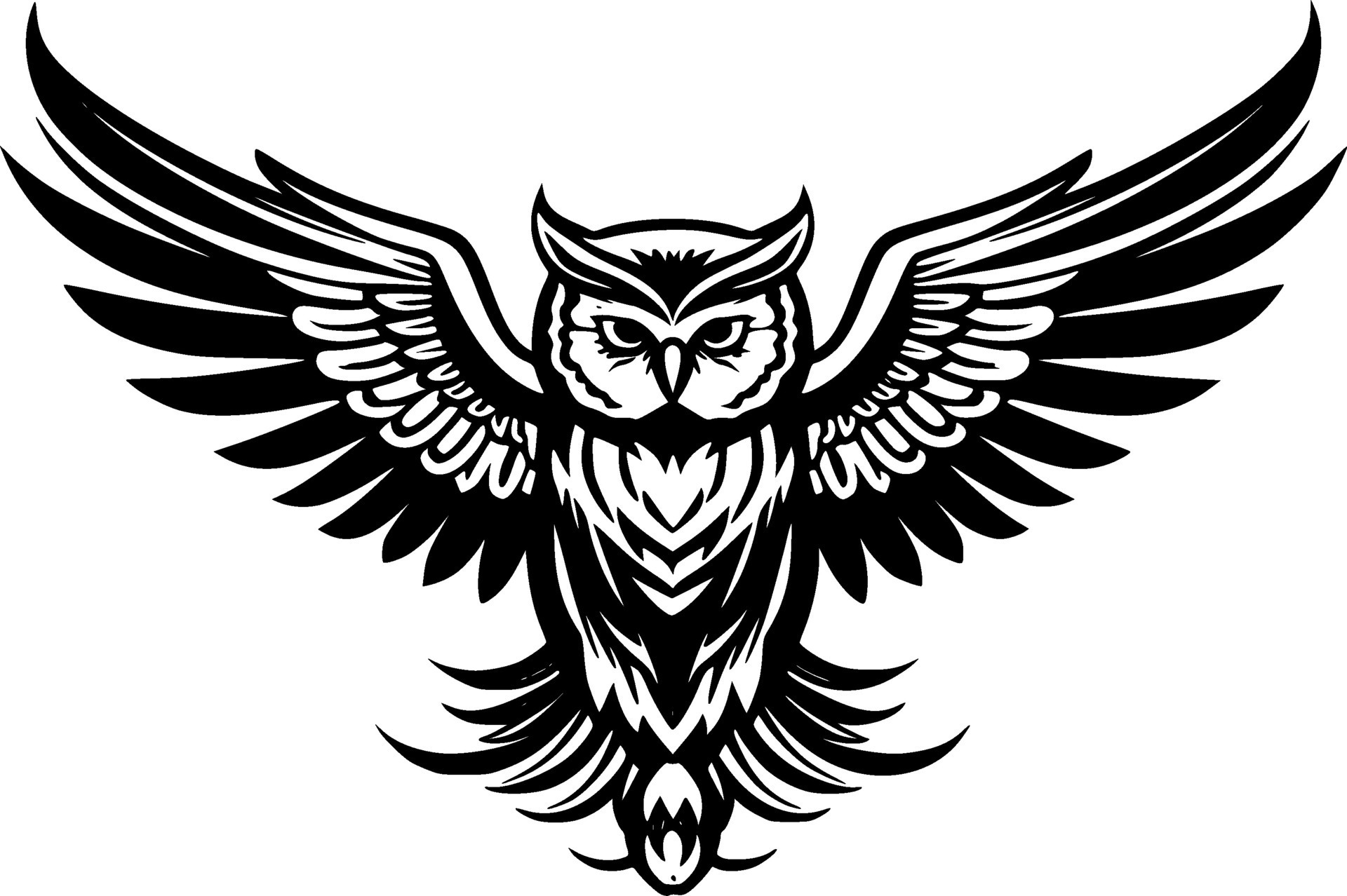 Owl, Black and White Vector illustration 42371155 Vector Art at Vecteezy