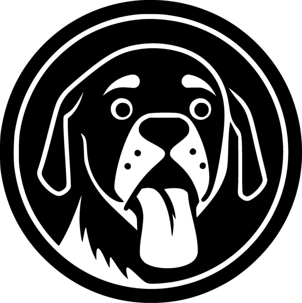 perro - negro y blanco aislado icono - vector ilustración