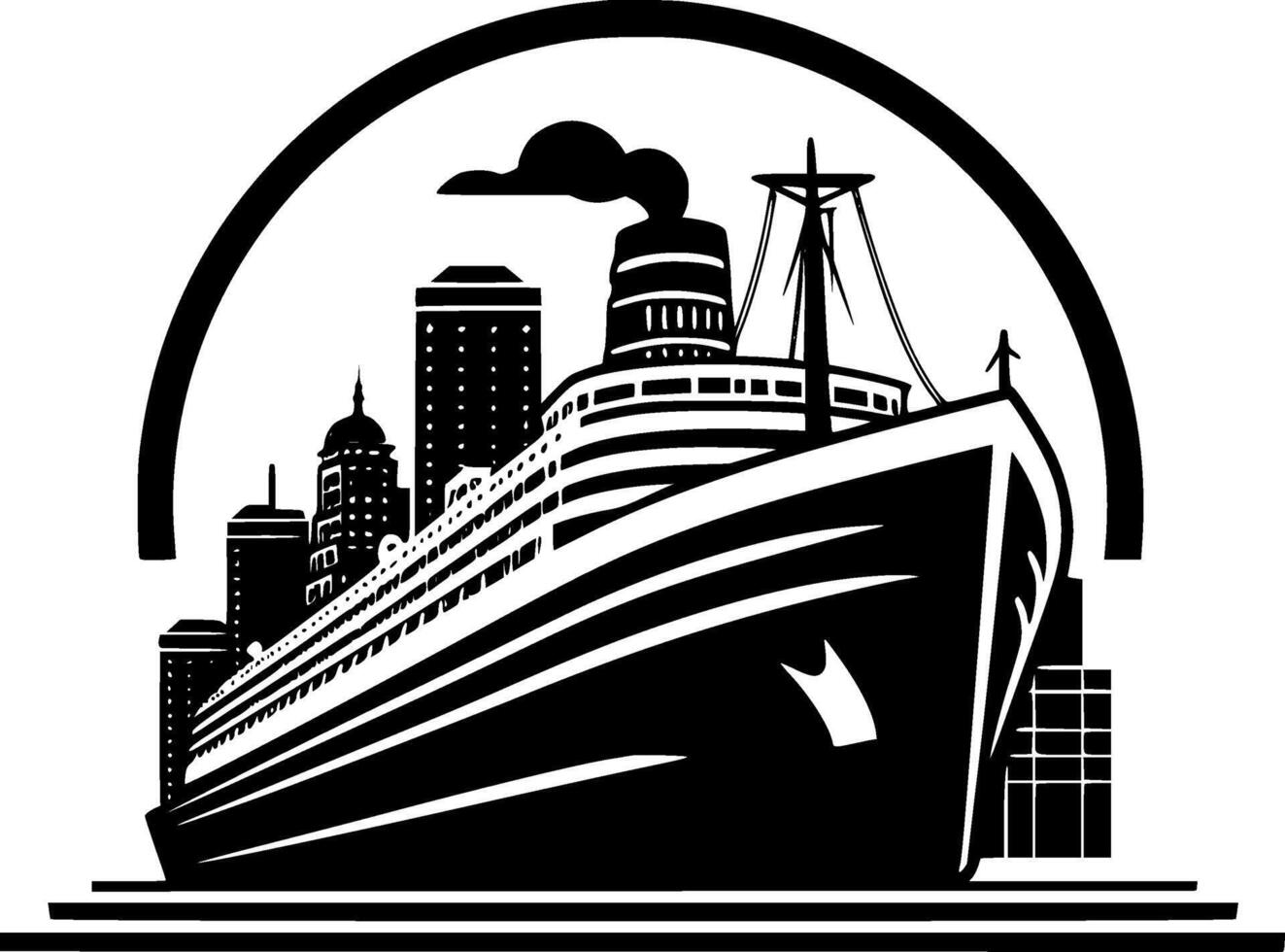 crucero - minimalista y plano logo - vector ilustración