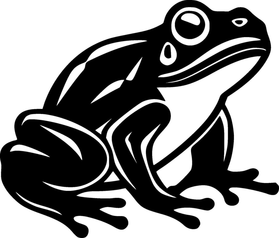 Frog - Black and White Isolated Icon - Vector illustration