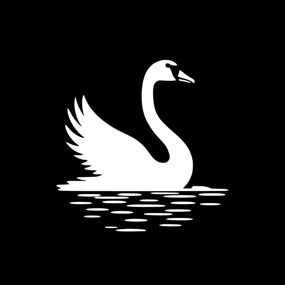 cisne, negro y blanco vector ilustración