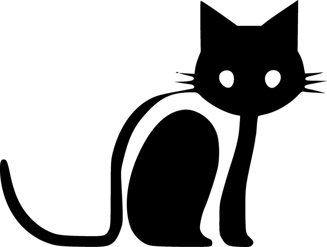 Cat, Black and White Vector illustration