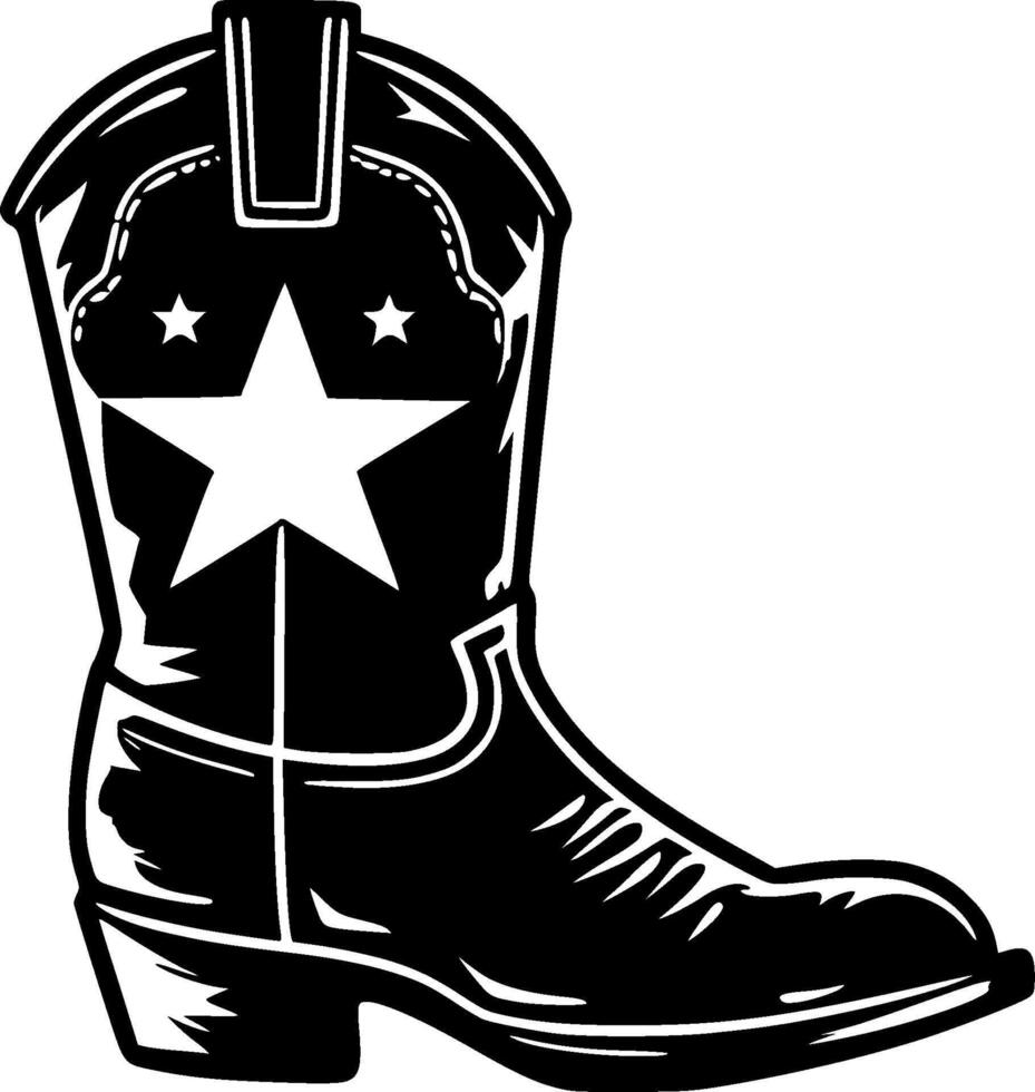 vaquero bota - minimalista y plano logo - vector ilustración