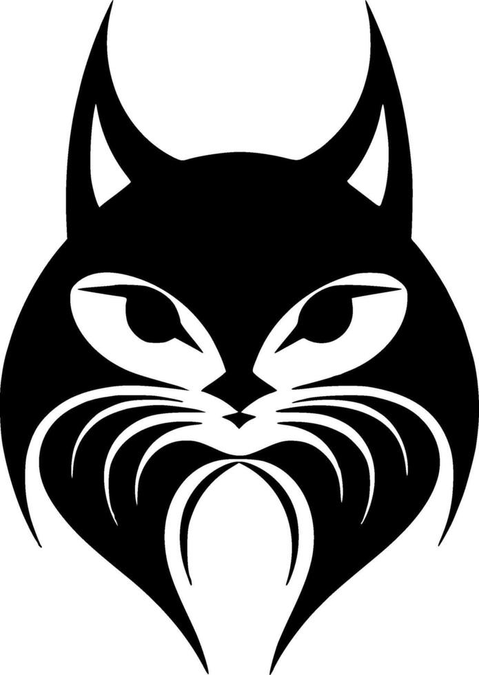 gato - negro y blanco aislado icono - vector ilustración