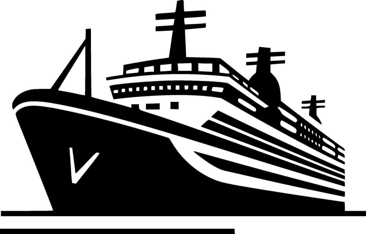 Cruise, Minimalist and Simple Silhouette - Vector illustration