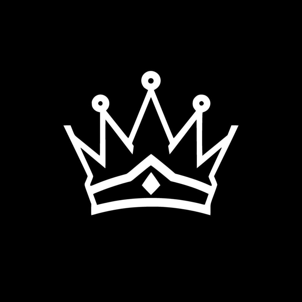 Crown - Black and White Isolated Icon - Vector illustration